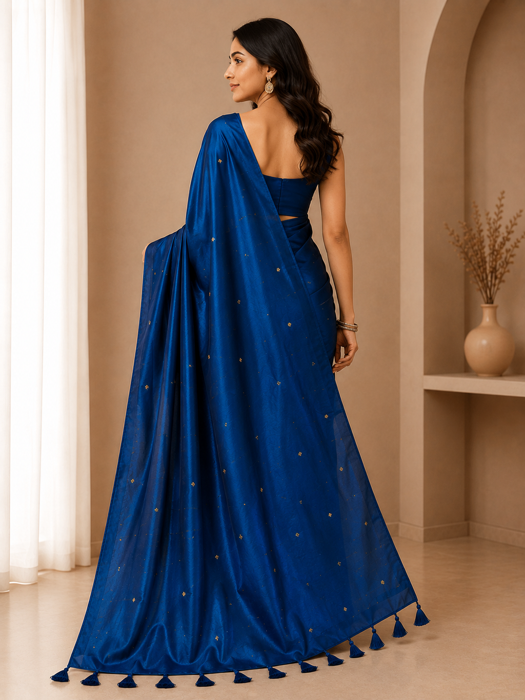 Pure soft Raga Tissue cotton Golden Sequin Saree