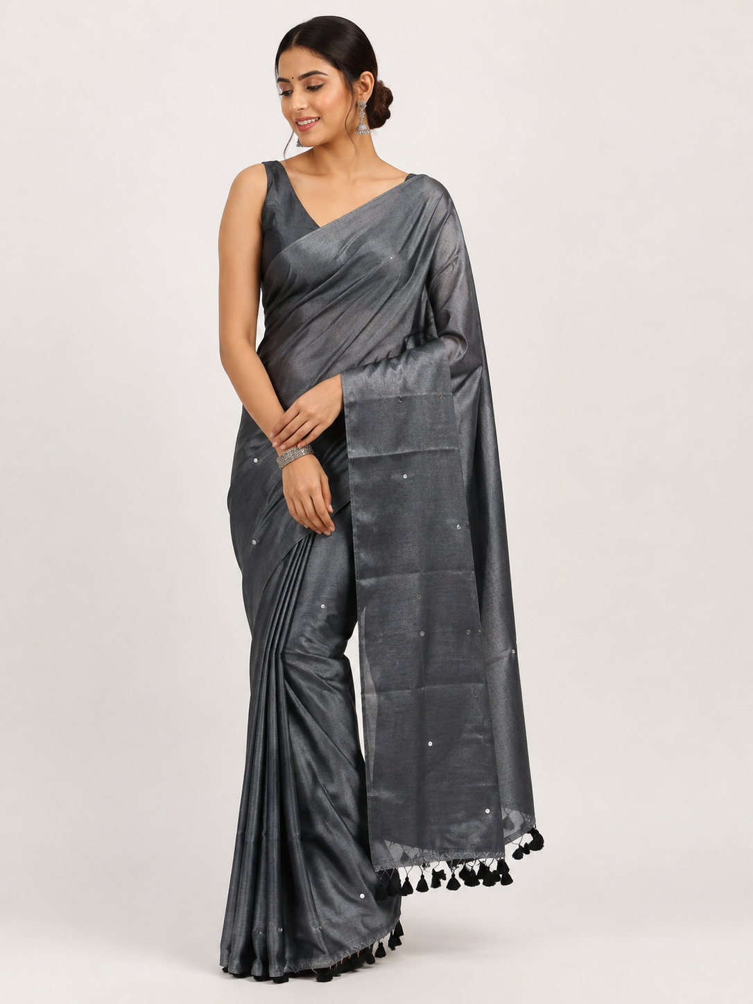 Pure soft Raga Tissue cotton Golden Sequin Saree