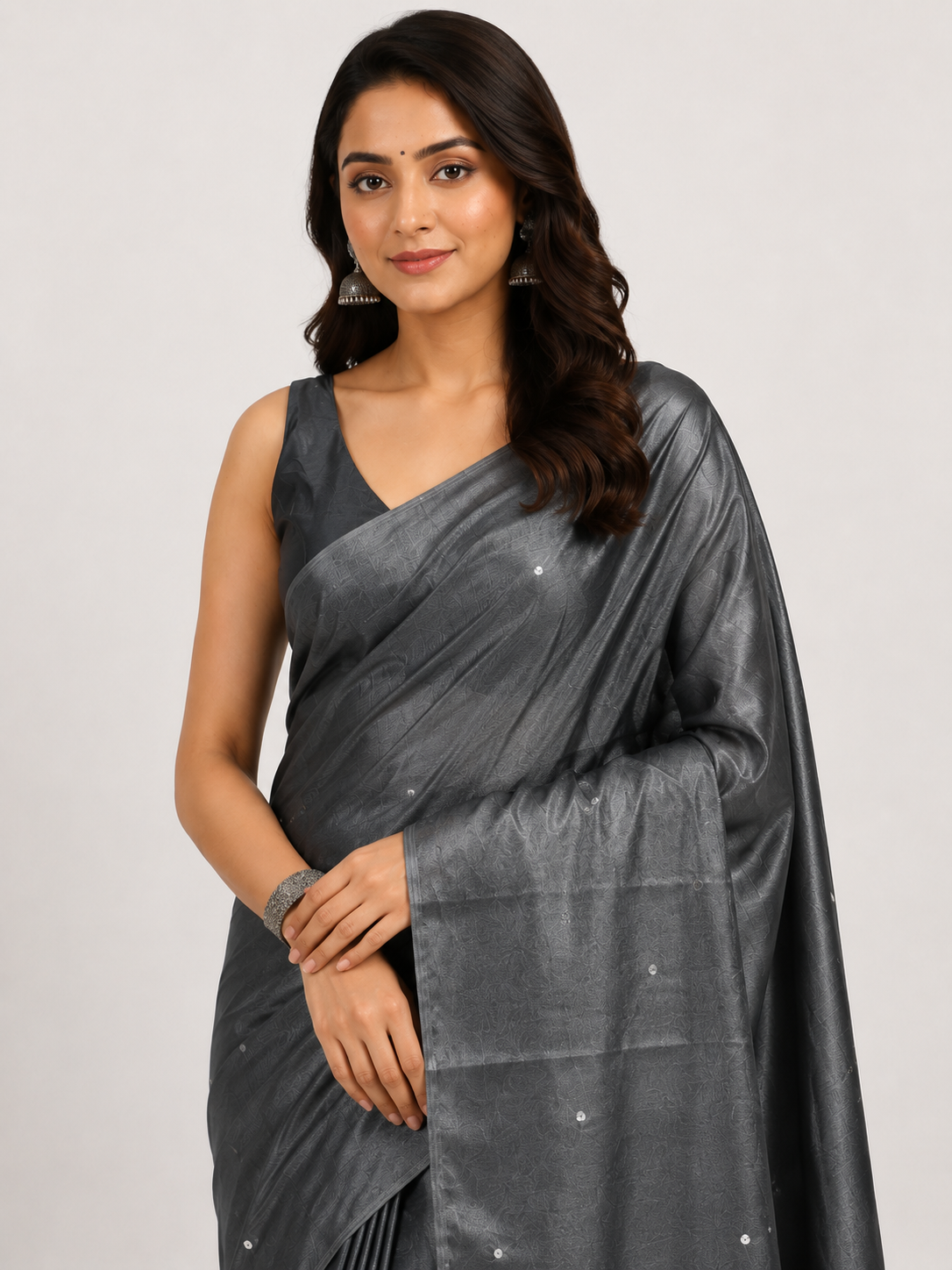 Pure soft Raga Tissue cotton Golden Sequin Saree