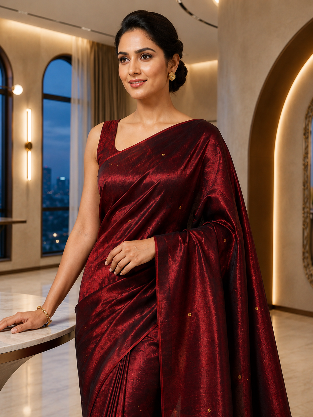 Pure soft Raga Tissue cotton Golden Sequin Saree