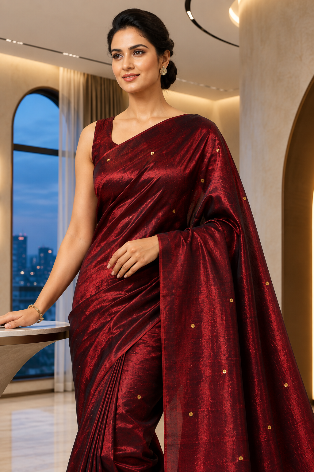 Pure soft Raga Tissue cotton Golden Sequin Saree