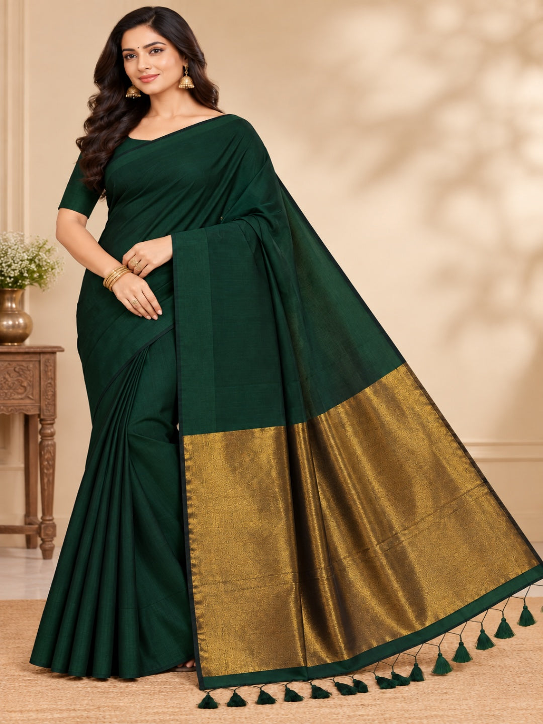 Zari Pure Cotton Designer Khadi Saree
