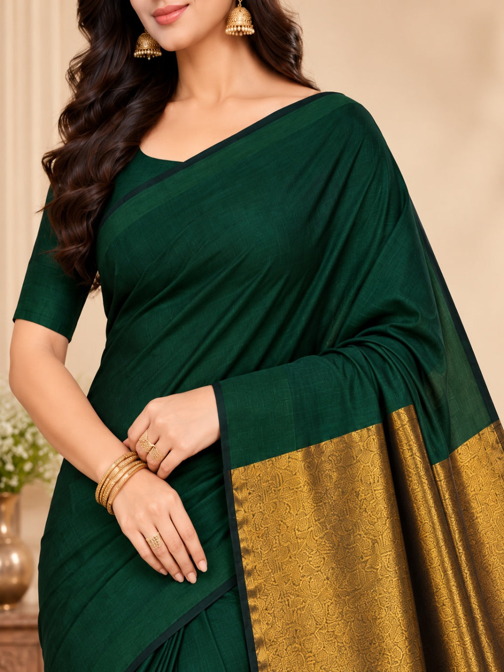 Zari Pure Cotton Designer Khadi Saree