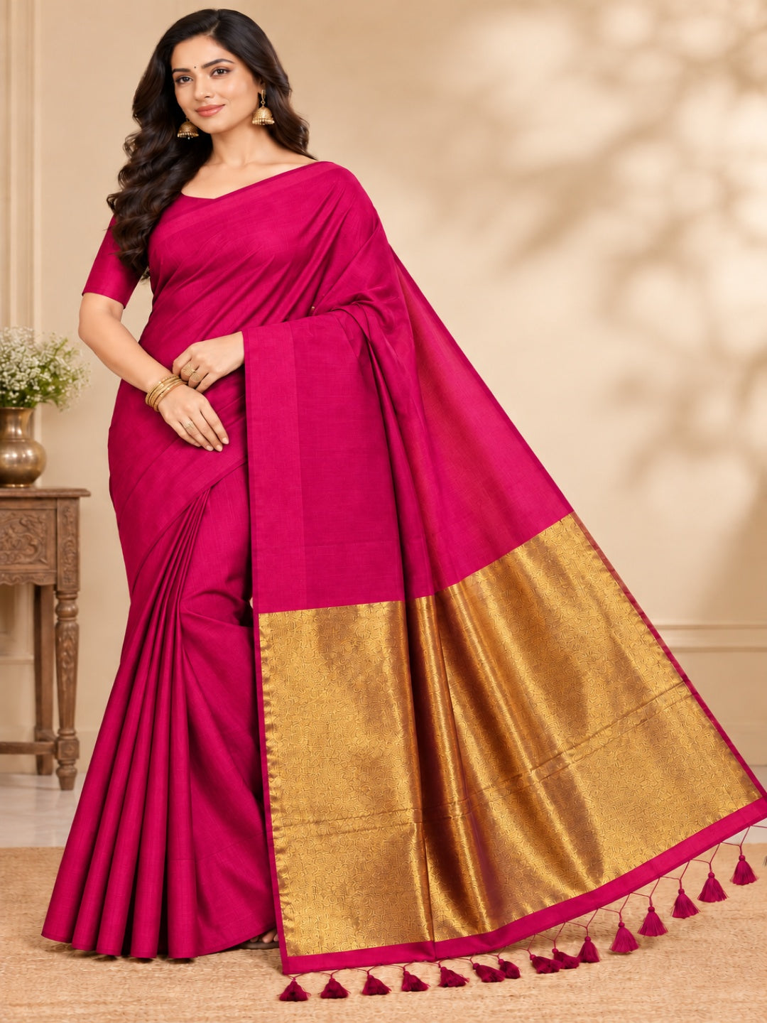 Zari Pure Cotton Designer Khadi Saree