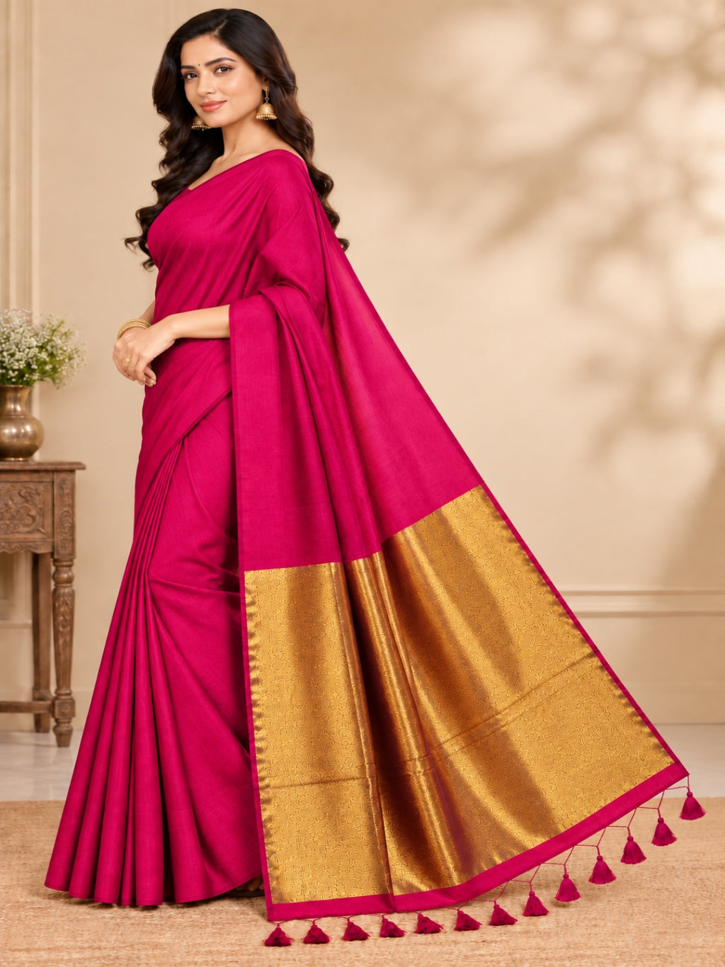 Zari Pure Cotton Designer Khadi Saree