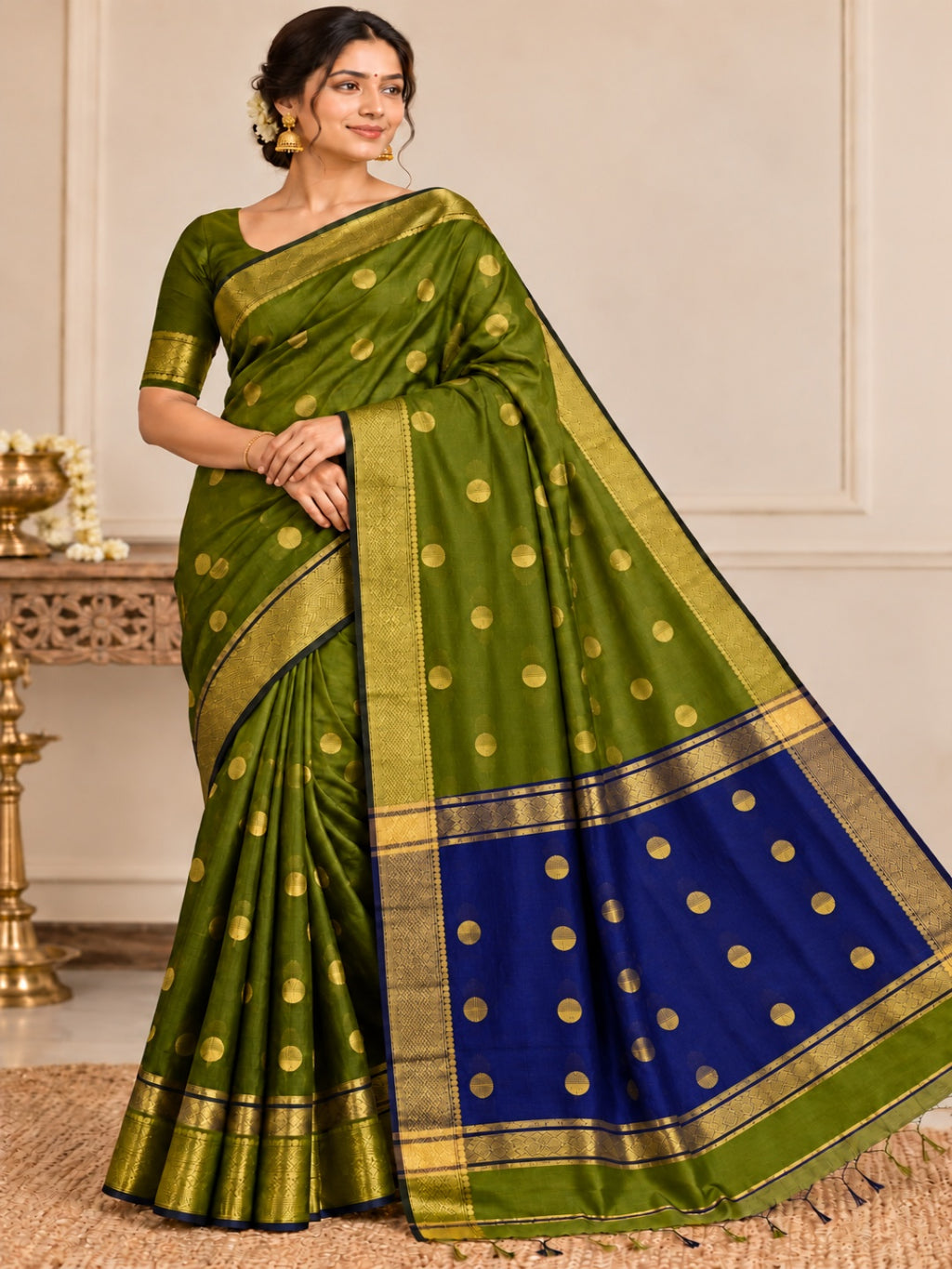 Zari Maheshwari Silk Cotton Saree