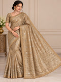 Woven Design Mirror Work Tissue Designer Banarasi Saree