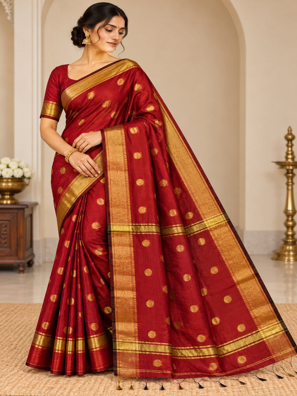 Zari Maheshwari Silk Cotton Saree