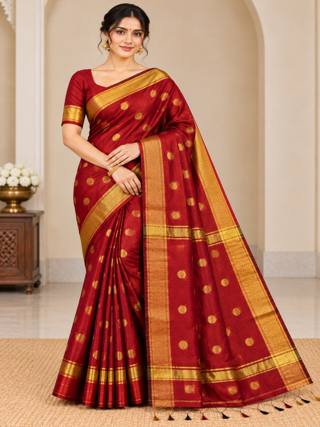 Zari Maheshwari Silk Cotton Saree
