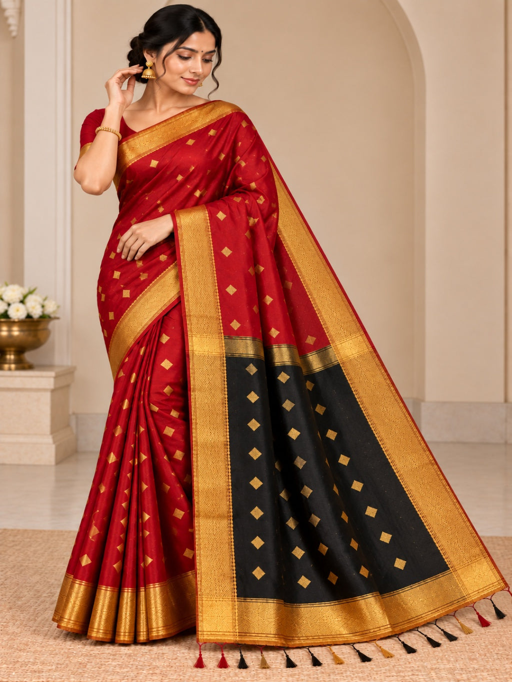 Zari Maheshwari Silk Cotton Saree