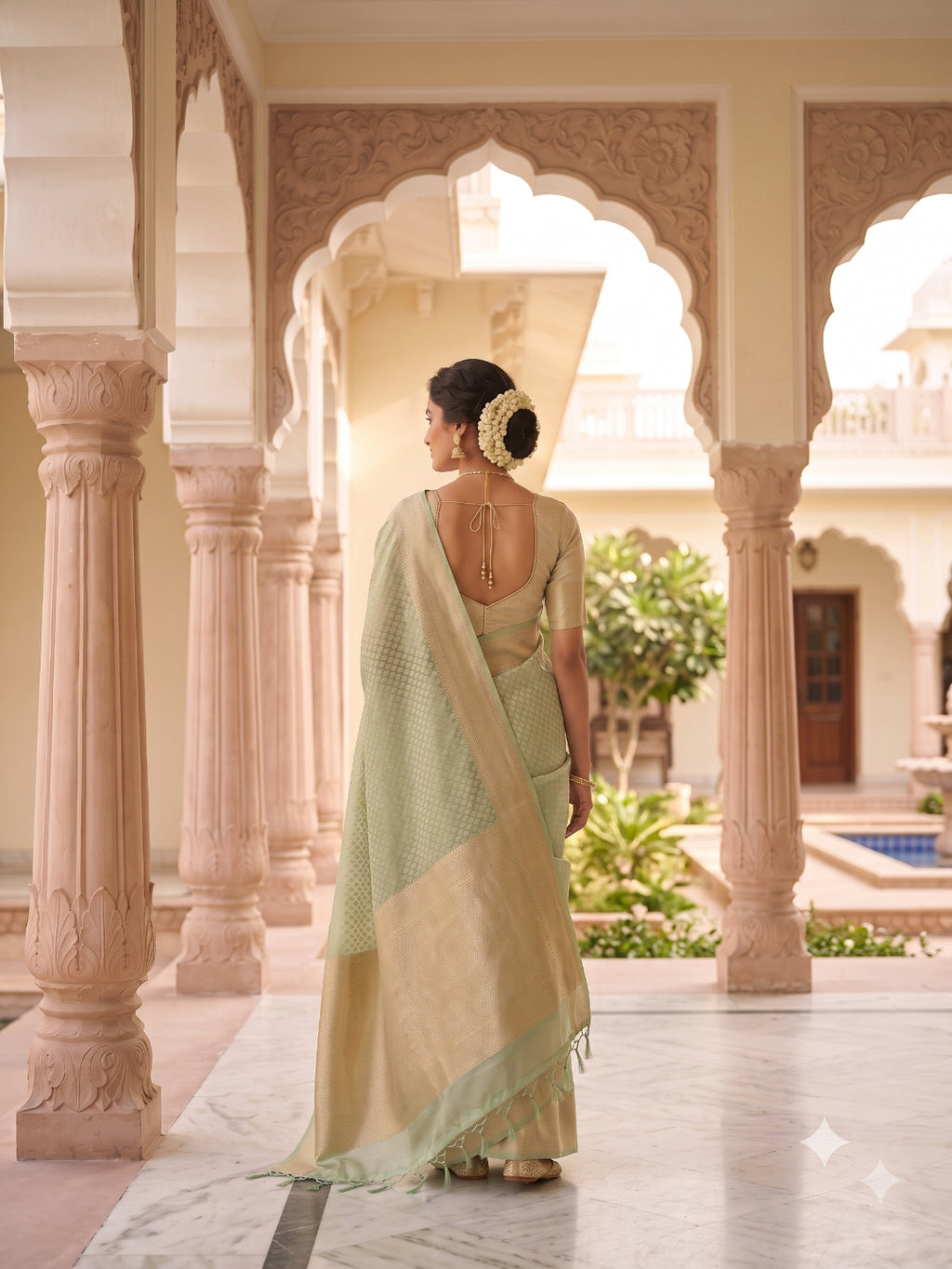 Woven Design Zari Organza Silk Saree