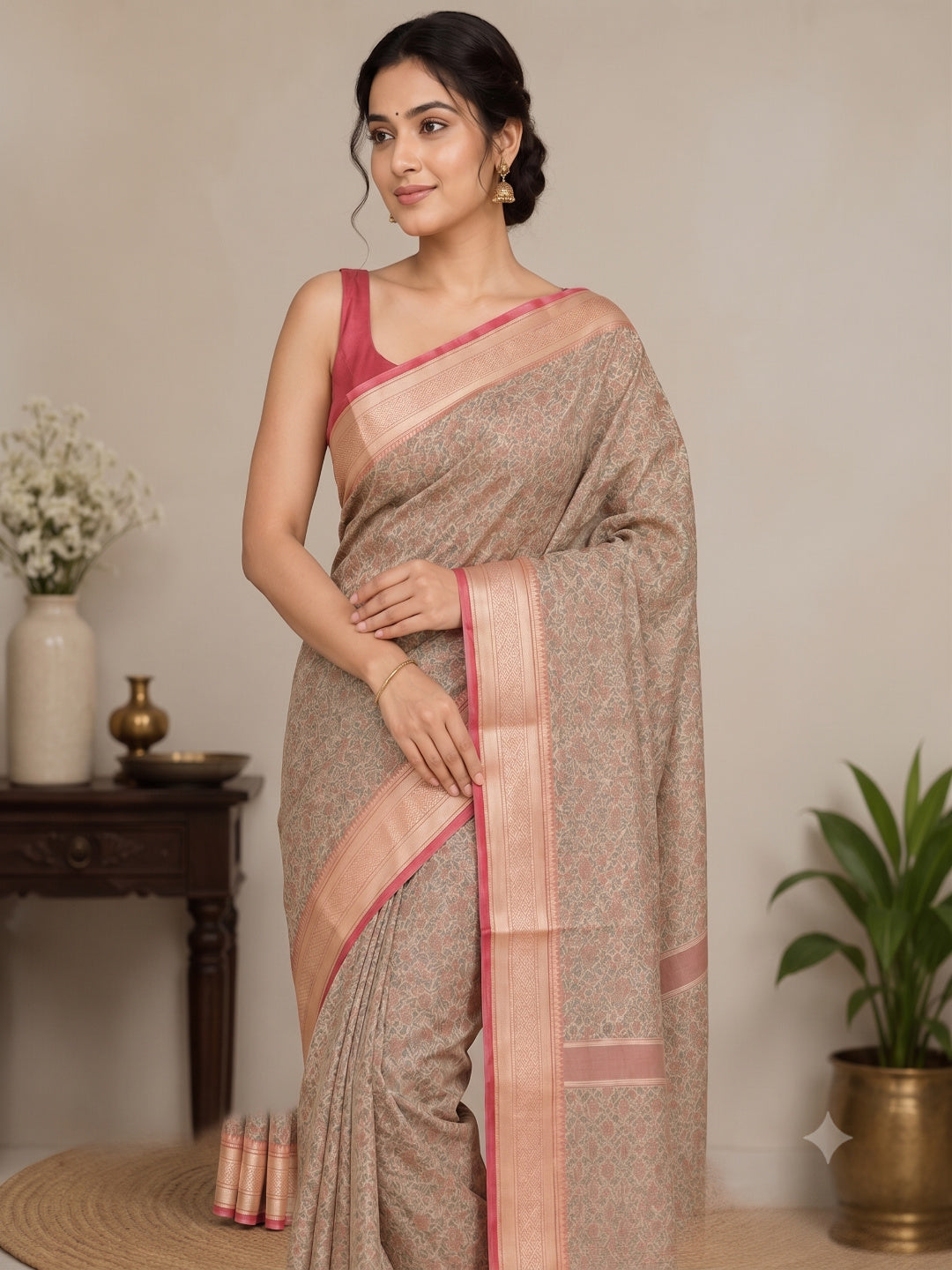 Soft Silk Multicolor Woven Design Saree with Unstitched Blouse