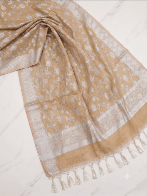 Banarsi Cotton Silk 3pc Unstitched Suit Zari Weaving Suit