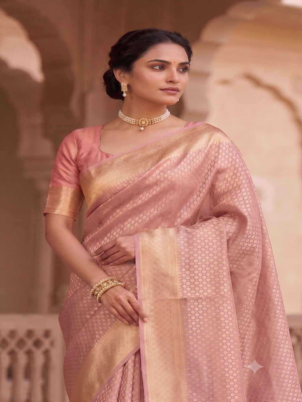 Woven Design Zari Organza Silk Saree