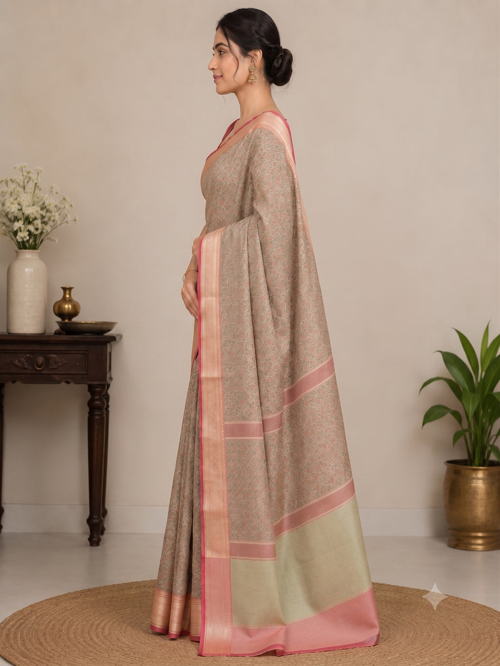 Soft Silk Multicolor Woven Design Saree with Unstitched Blouse