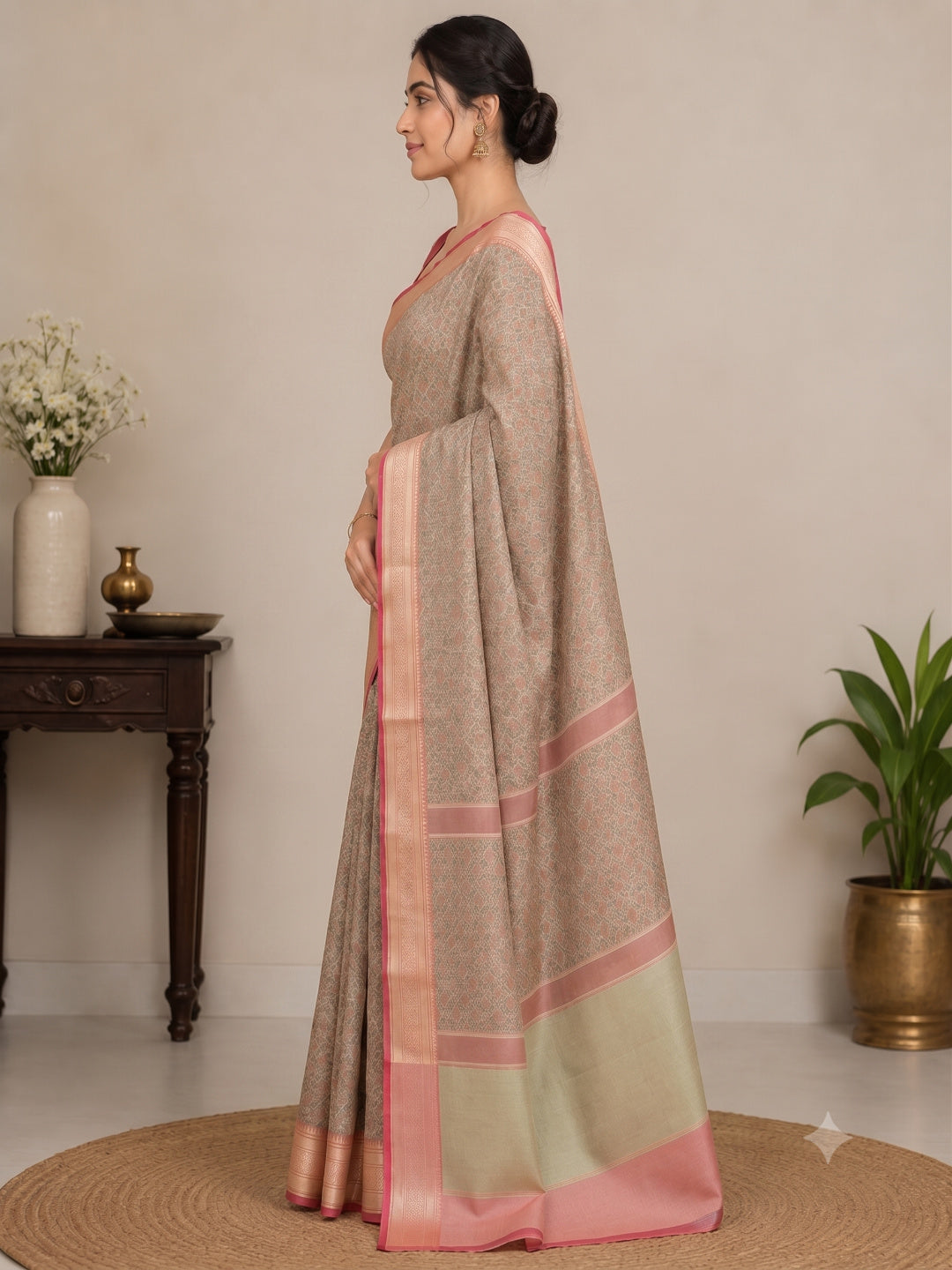 Soft Silk Multicolor Woven Design Saree with Unstitched Blouse