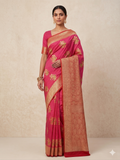 Banarsi soft silk saree, zari weaving with Unstitched Bluse&nbsp;