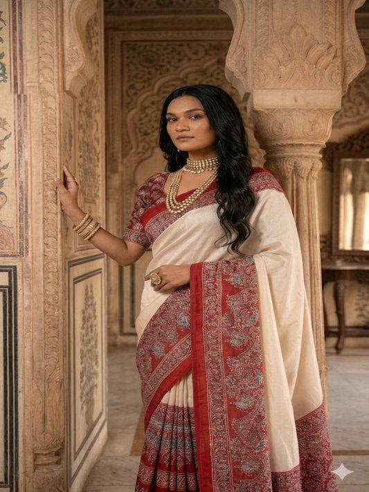 Japan Satin Silk Mirror work Latkan Pallu Saree/sari