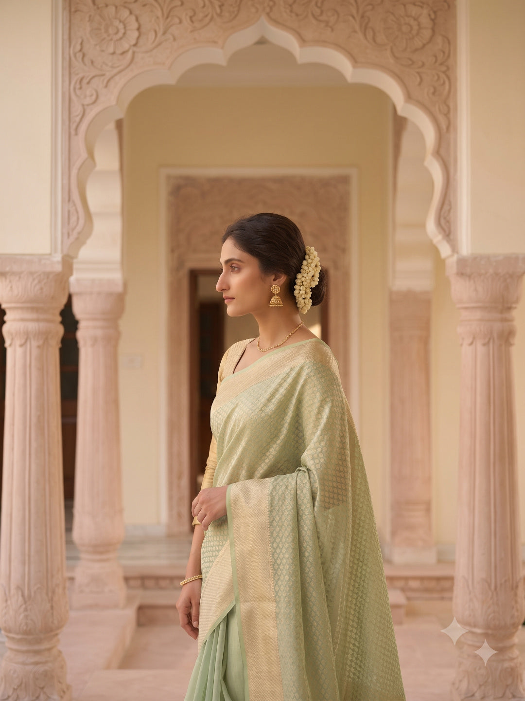 Woven Design Zari Organza Silk Saree