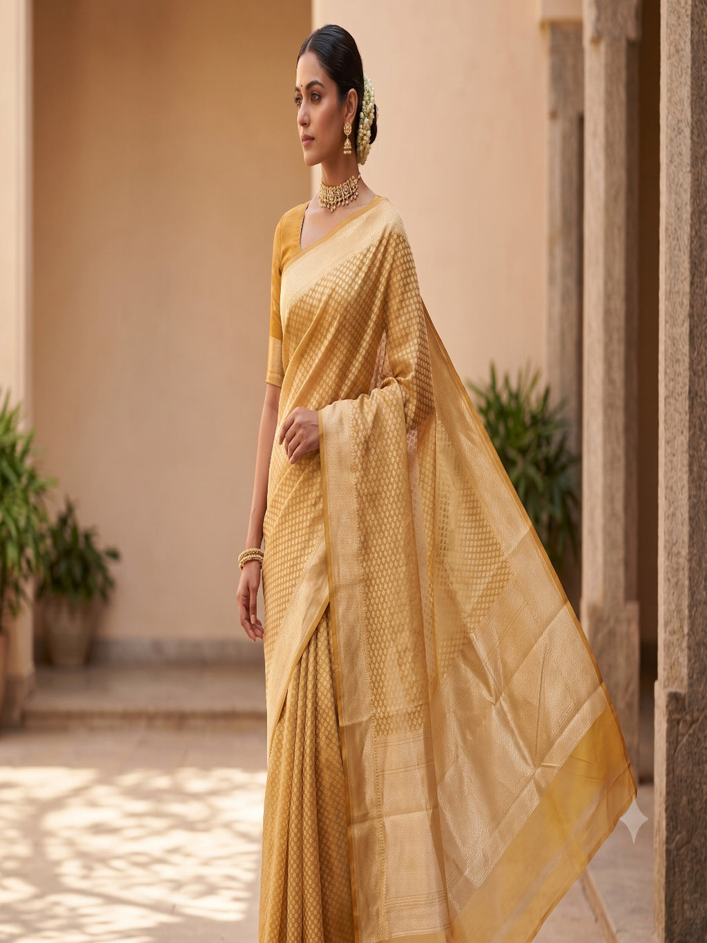 Woven Design Zari Organza Silk Saree