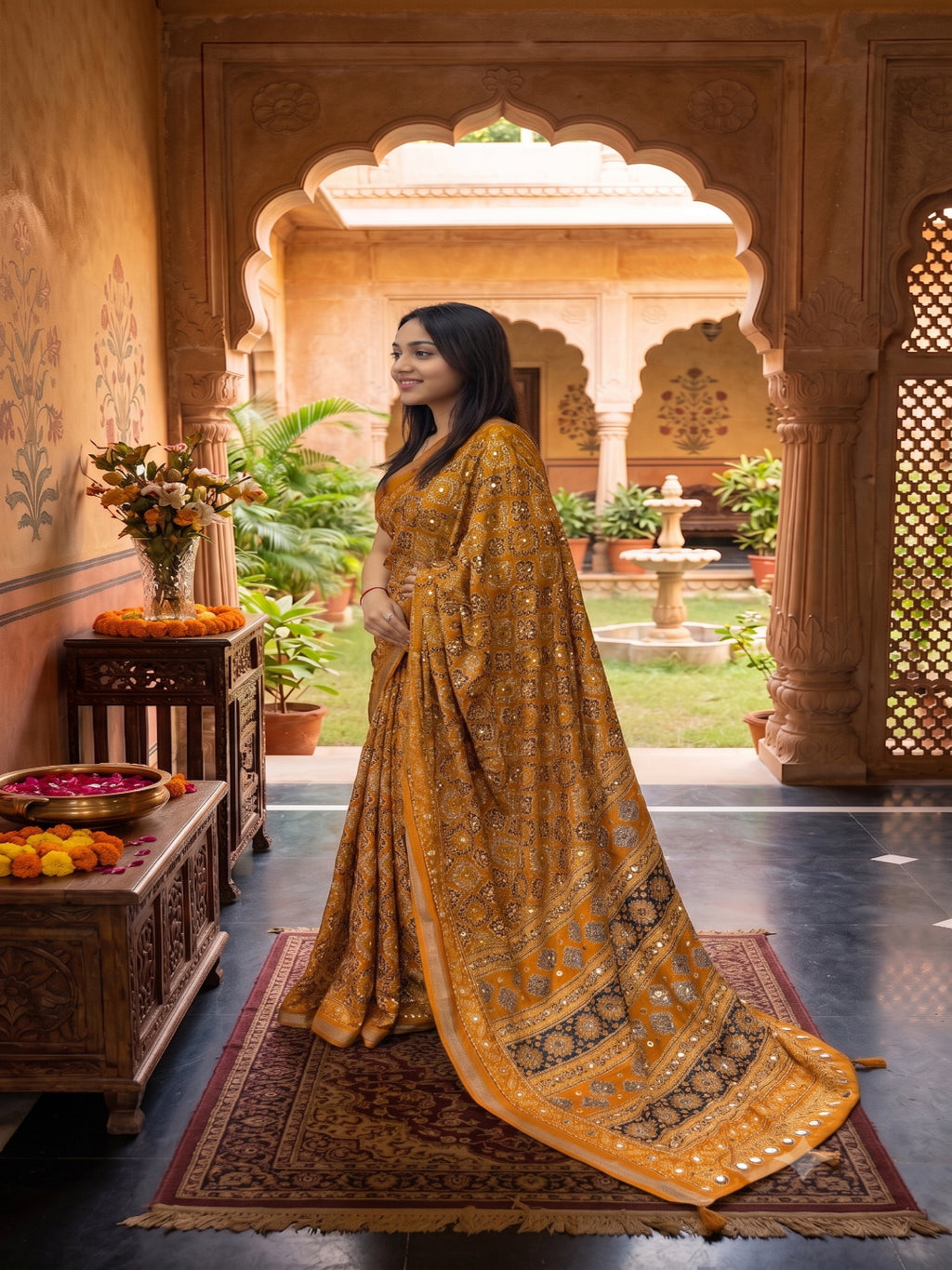 Soft Heavy Mall Cotton Mustard Sarees