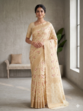 Ethnic Motifs Zari Silk Blend Handloom Banarasi Saree