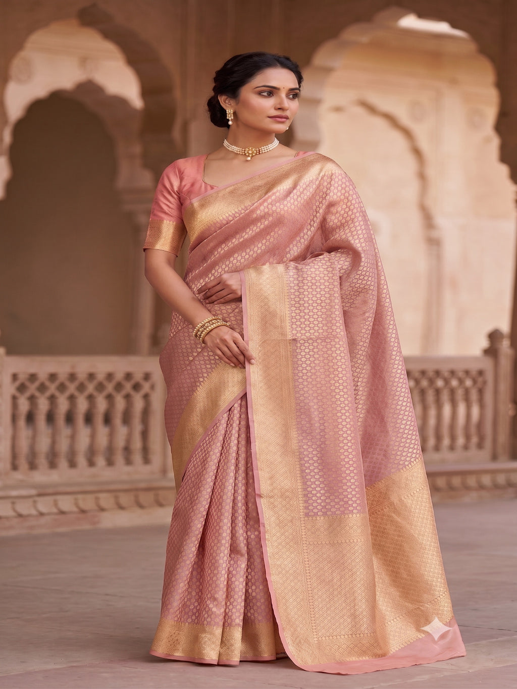 Woven Design Zari Organza Silk Saree