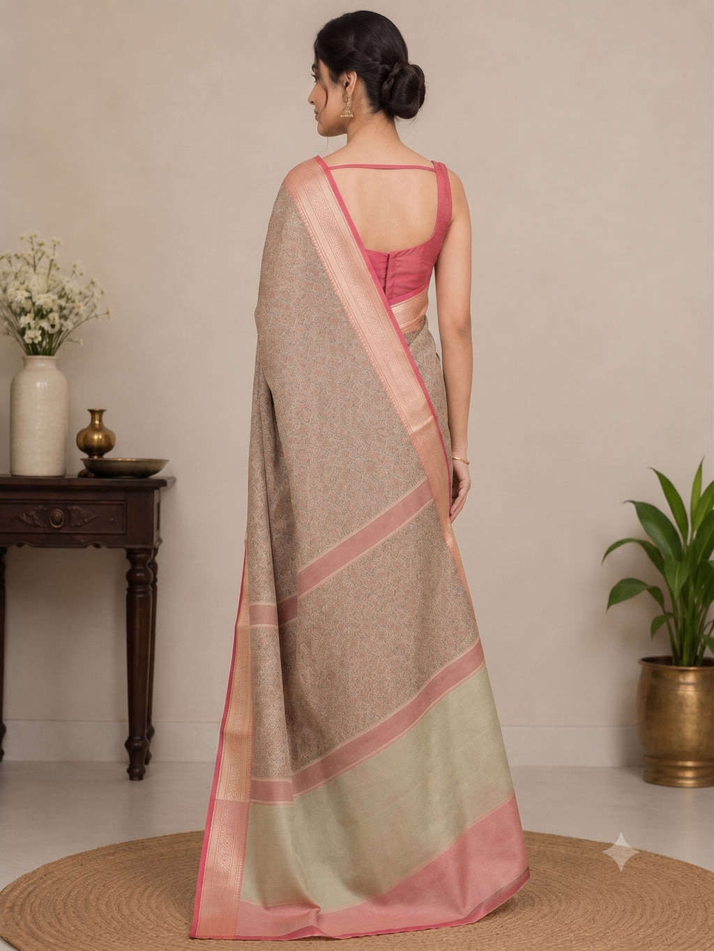 Soft Silk Multicolor Woven Design Saree with Unstitched Blouse