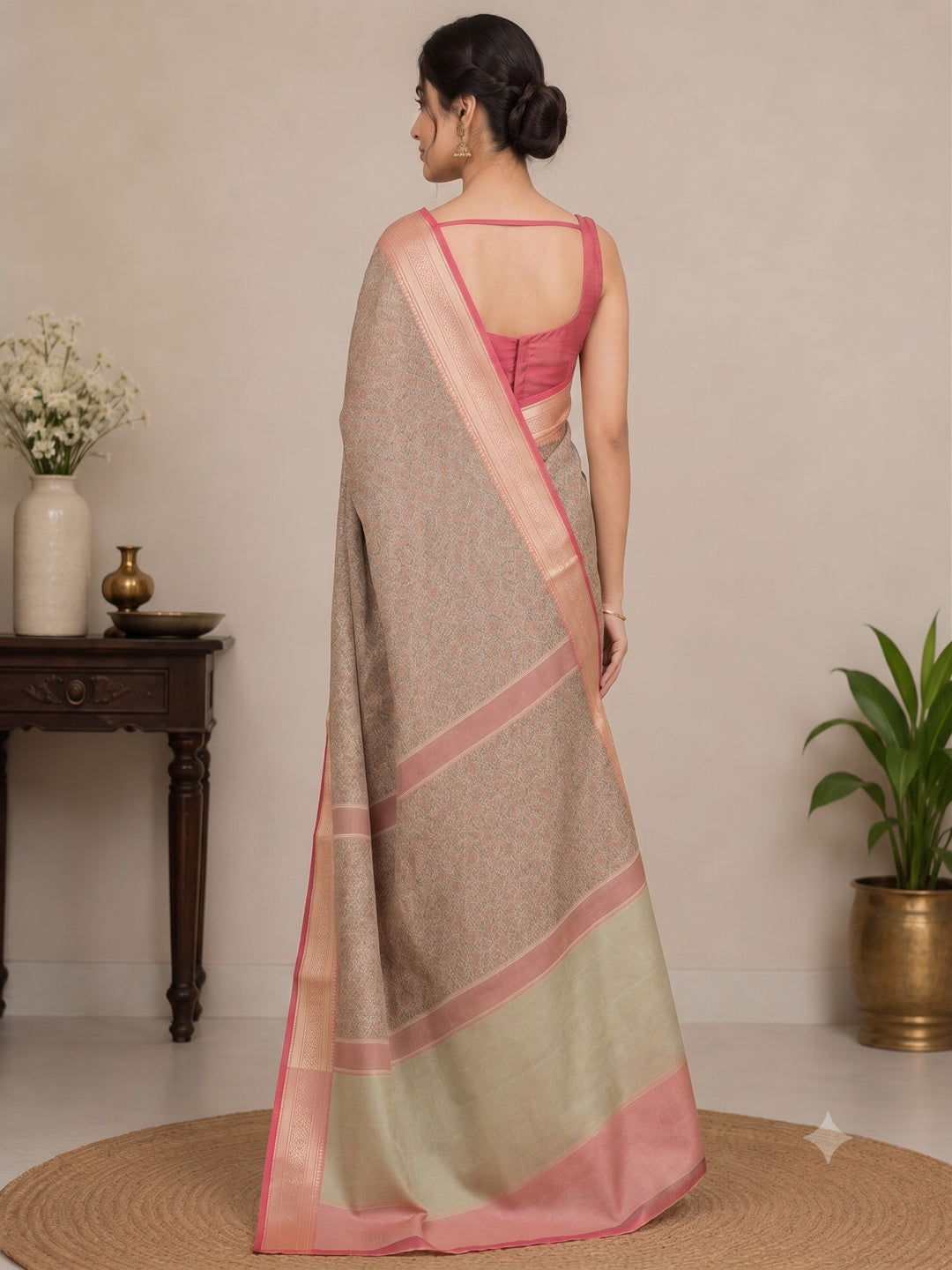 Soft Silk Multicolor Woven Design Saree with Unstitched Blouse