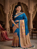 Japan Satin Silk Mirror Work with Latkan Pallu Border