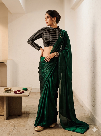 Premium Space Silk , Shine Saree/Sari