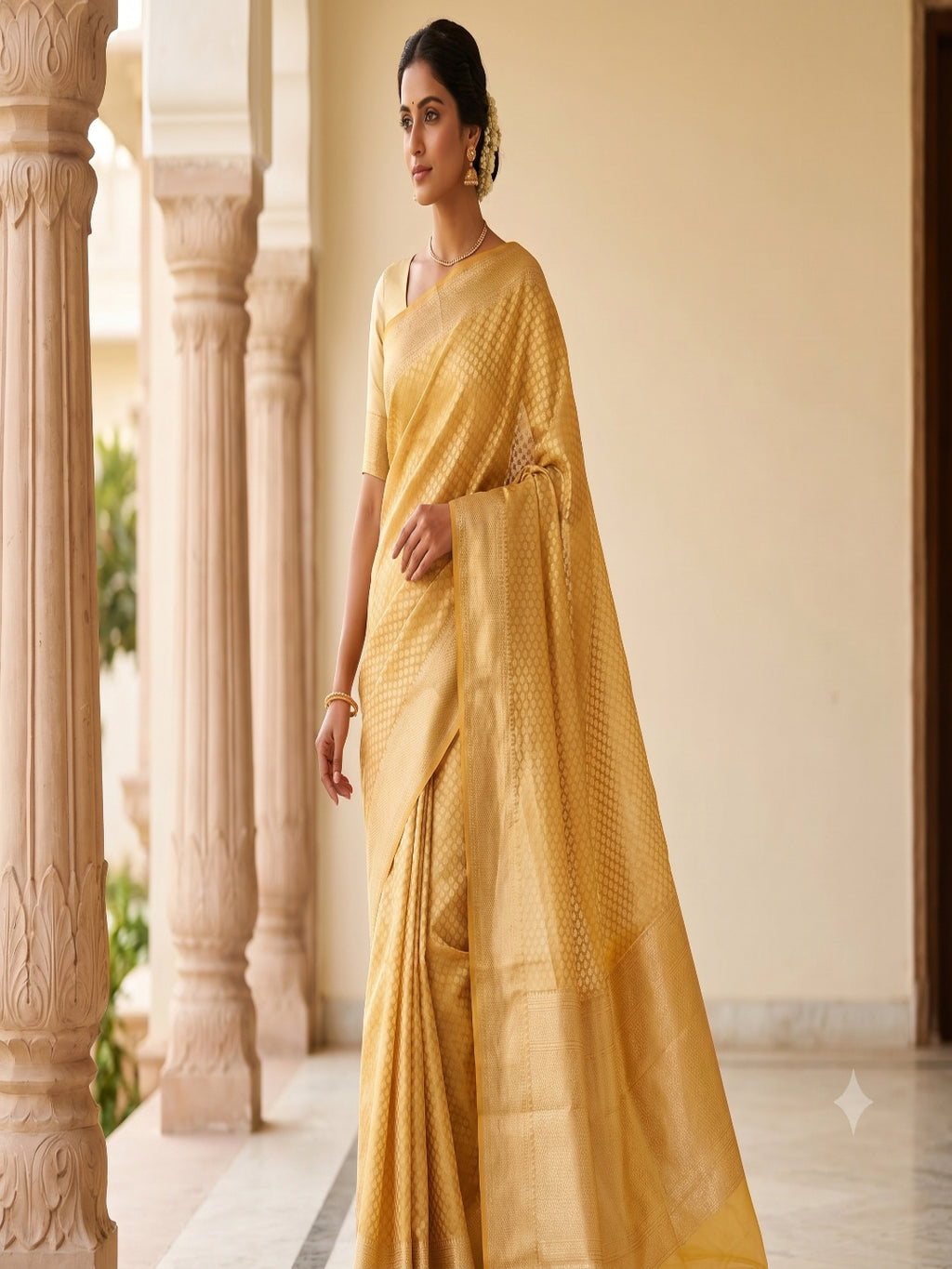 Woven Design Zari Organza Silk Saree