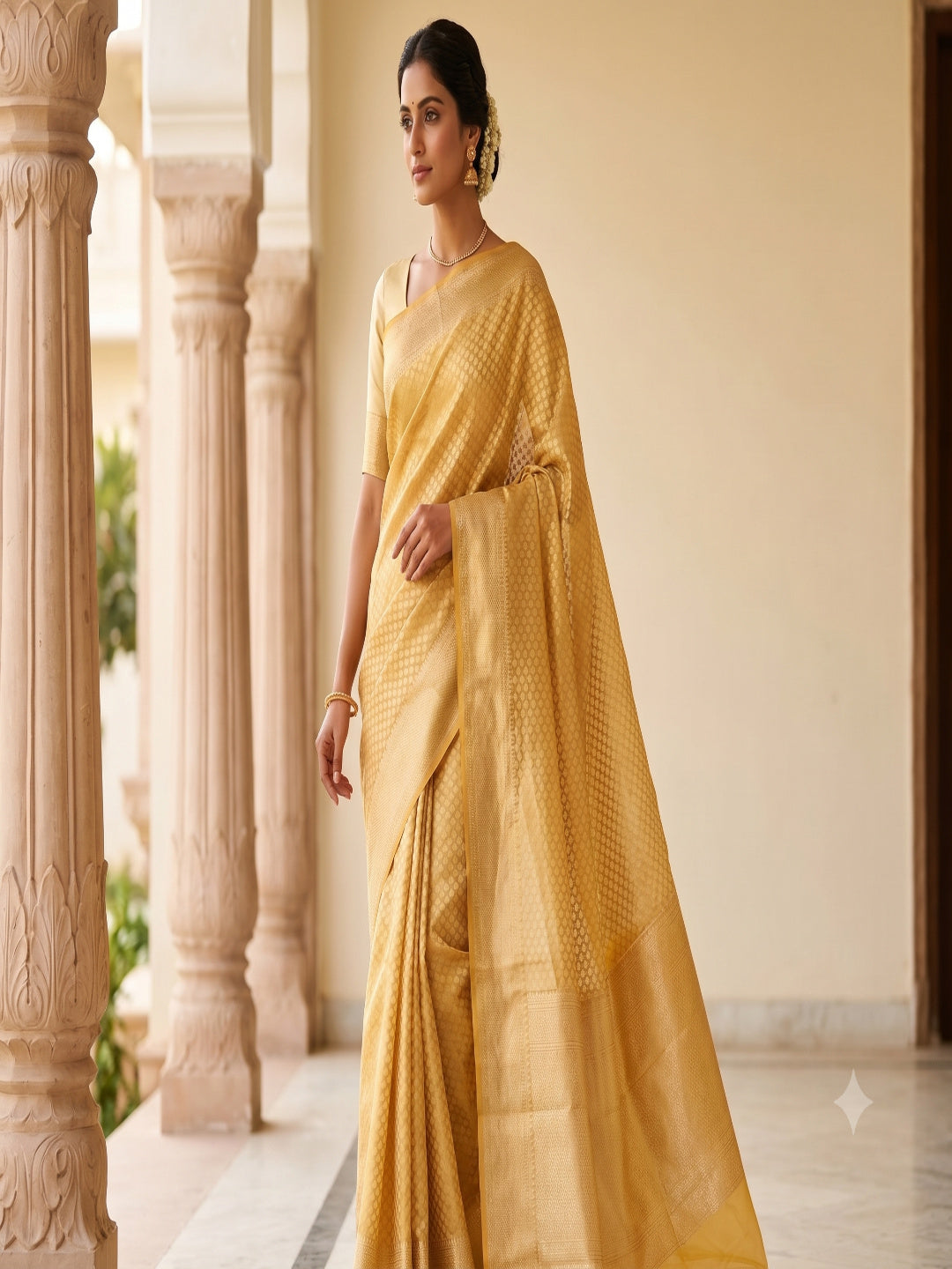 Woven Design Zari Organza Silk Saree