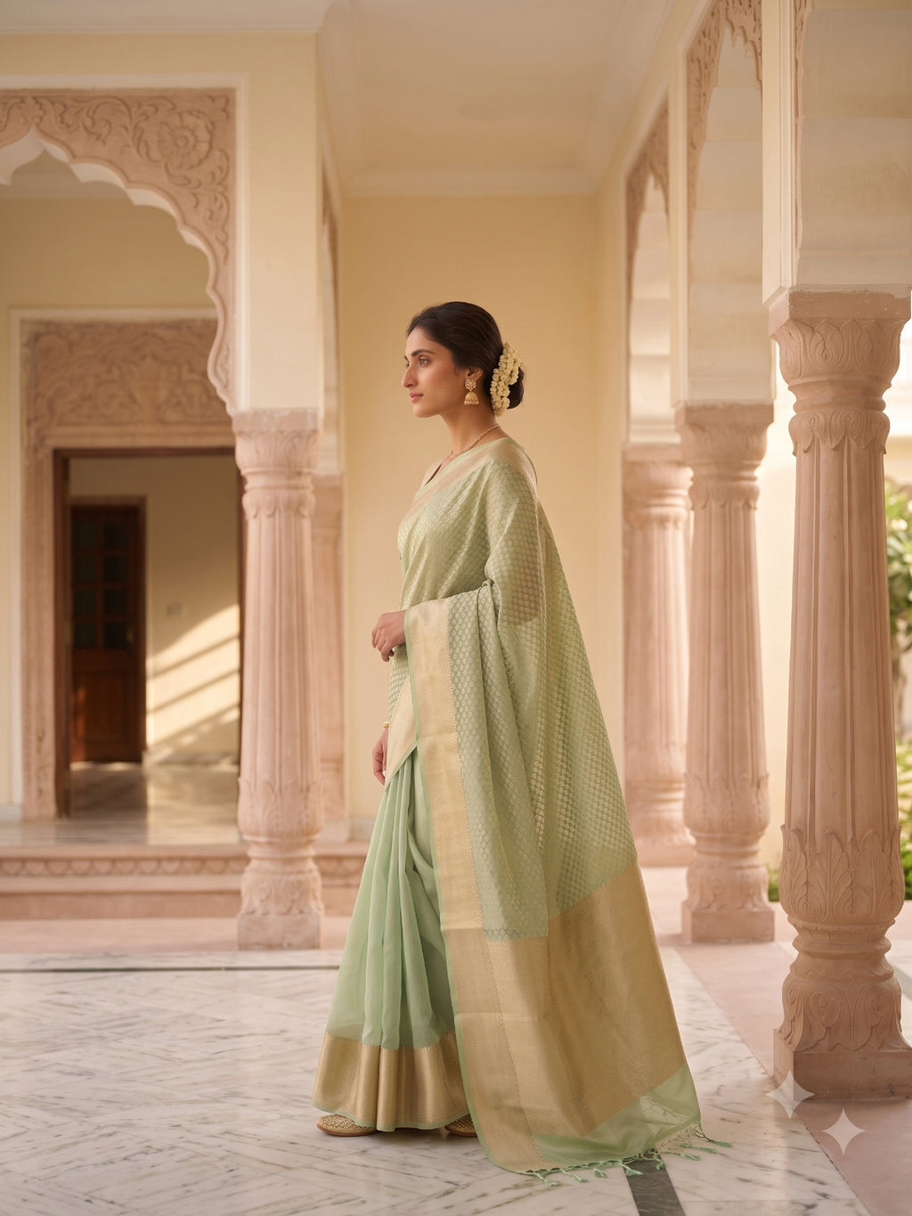 Woven Design Zari Organza Silk Saree