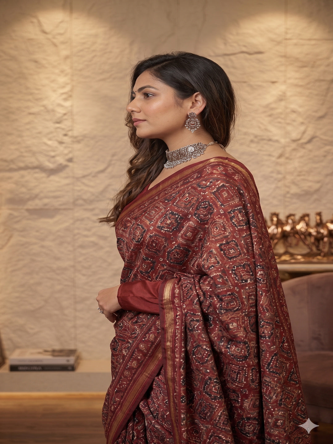 Soft Heavy Mall Cotton Silk Saree & Mirror Aari Work