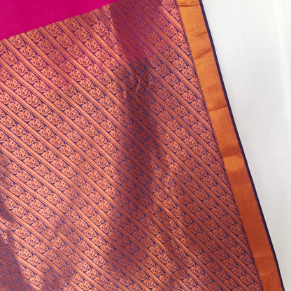 Cotton Silk Saree/Sari Kanjivaram Style Partywear Saree