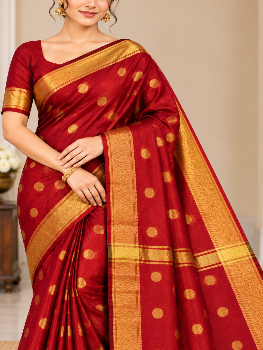 Zari Maheshwari Silk Cotton Saree