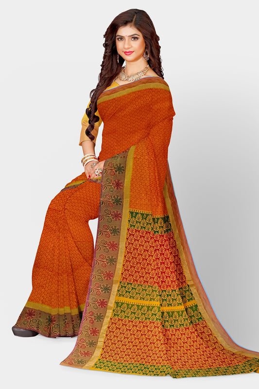 South Cotton Saree Printed Sari Indian Pakistani Casual wear