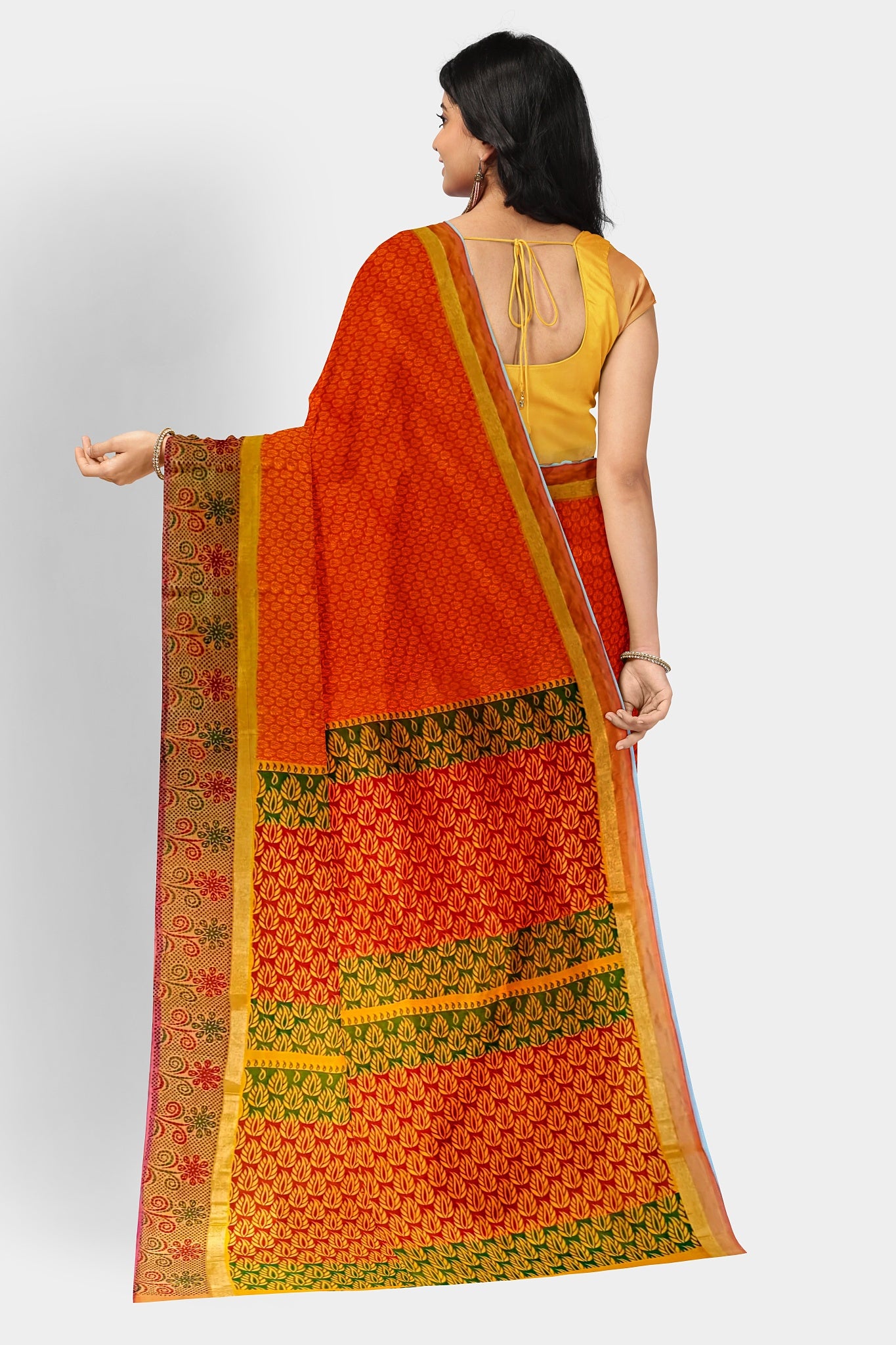 South Cotton Saree Printed Sari Indian Pakistani Casual wear