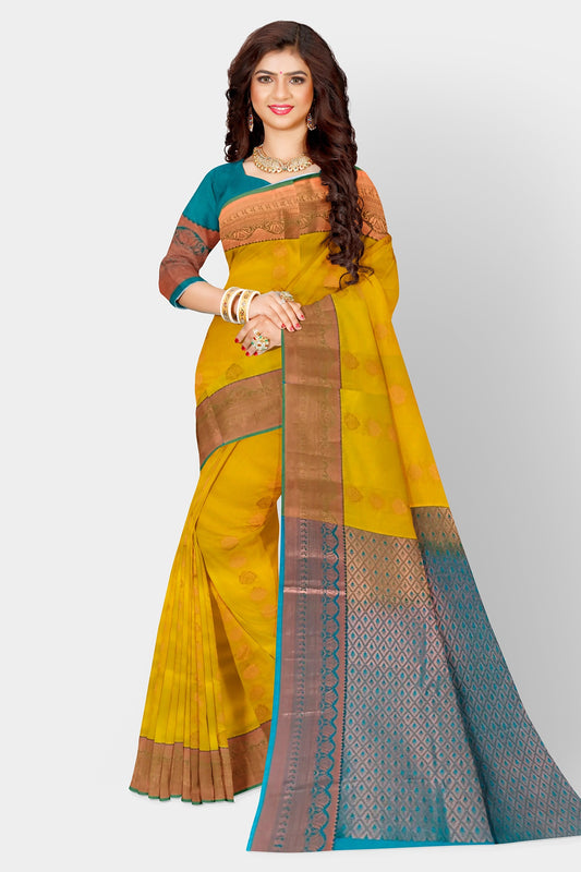 Sari Soft Silk Saree Indian Weaving Kanjivaram Style