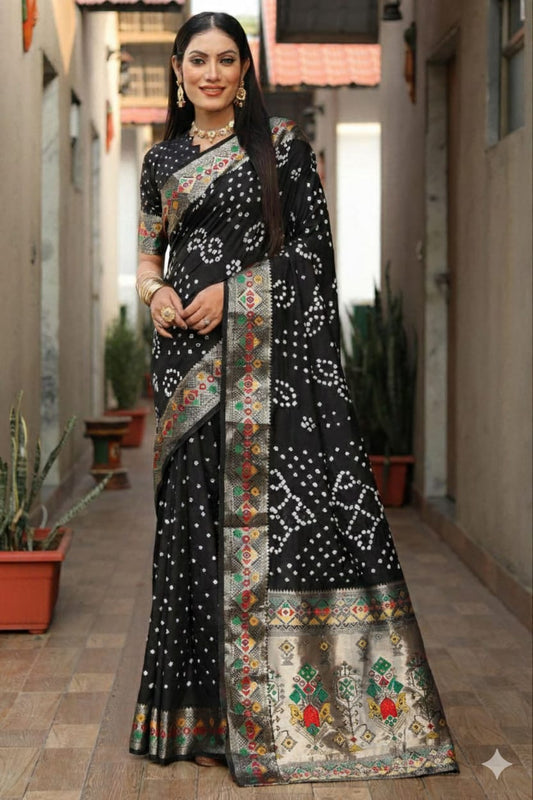 Bandhej Paithani Silk Saree