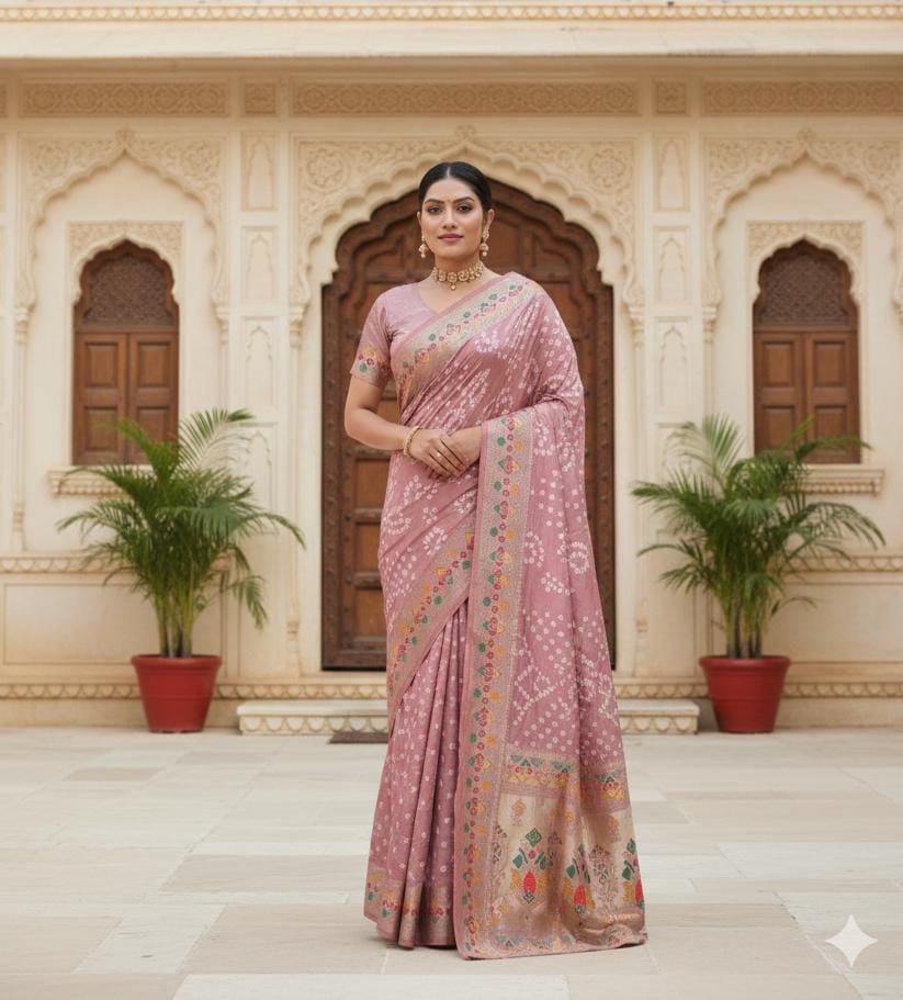 Bandhej Paithani Silk Saree