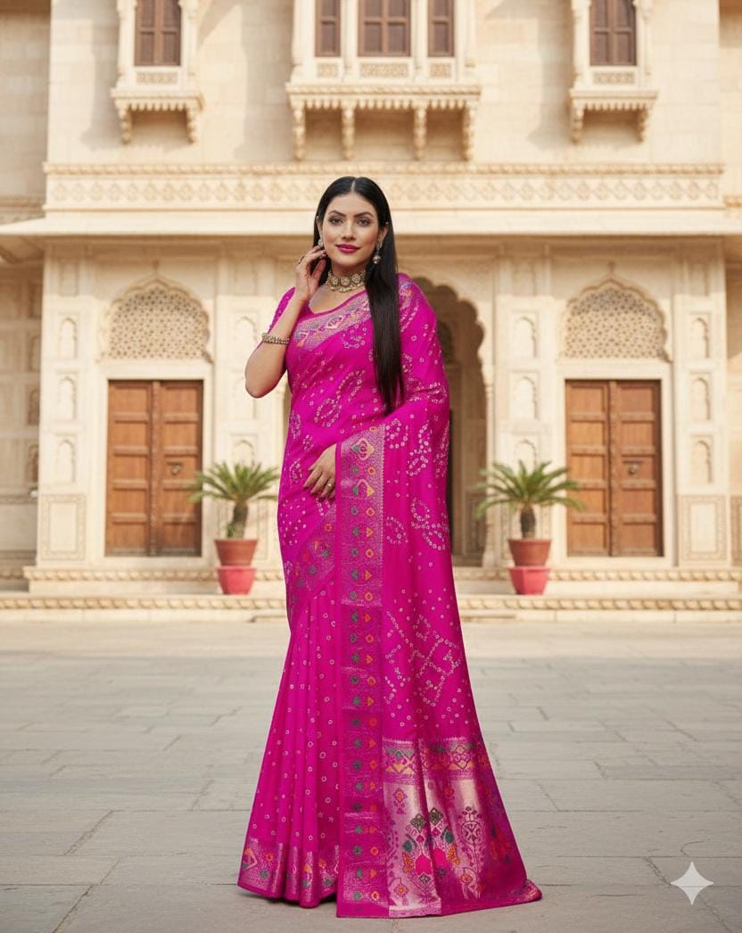 Bandhej Paithani Silk Saree