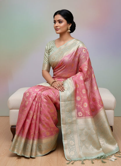 Banarasi Dyeable Semi Dupion Saree