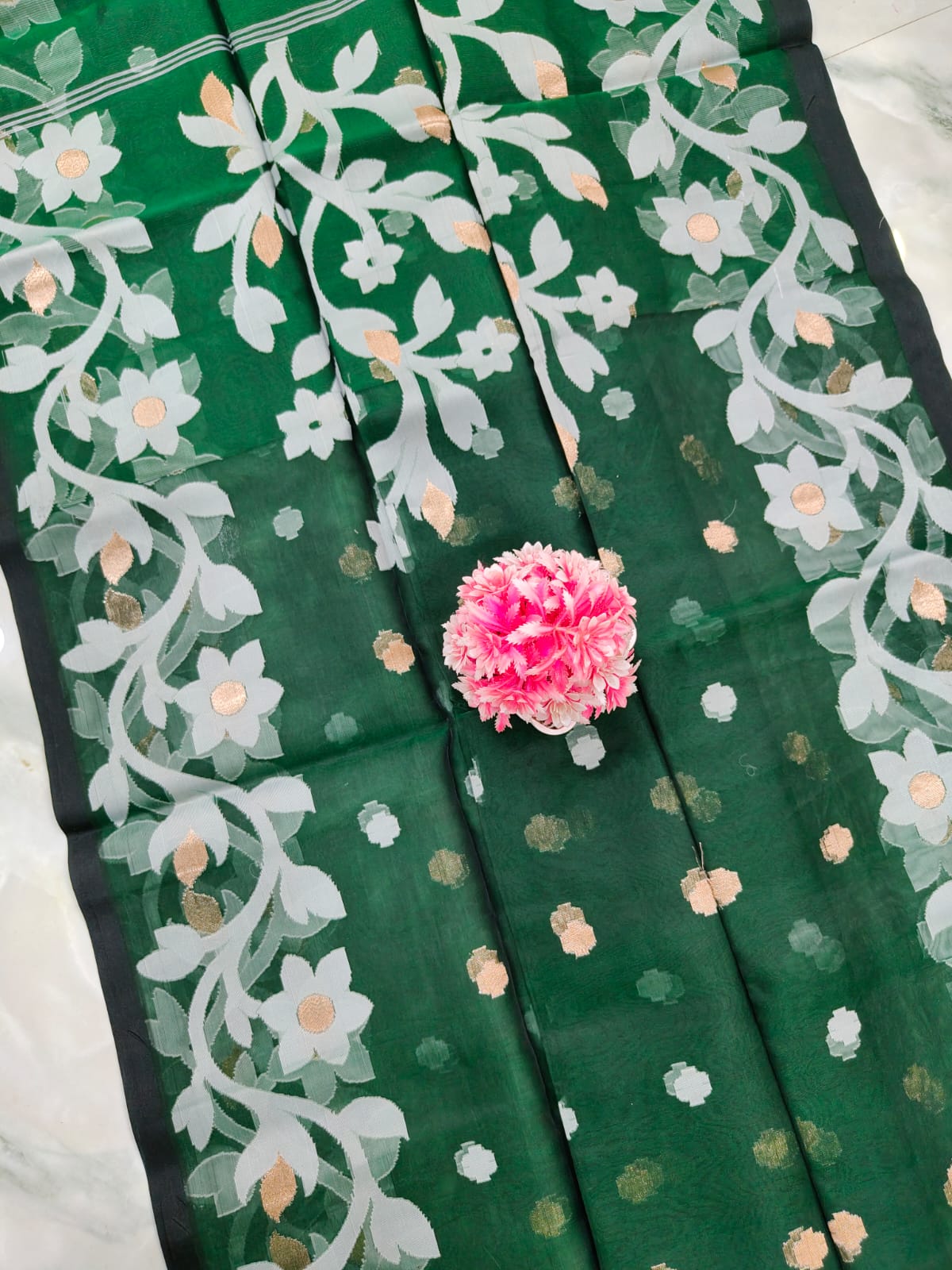 Muslin Jamdani Silk Saree