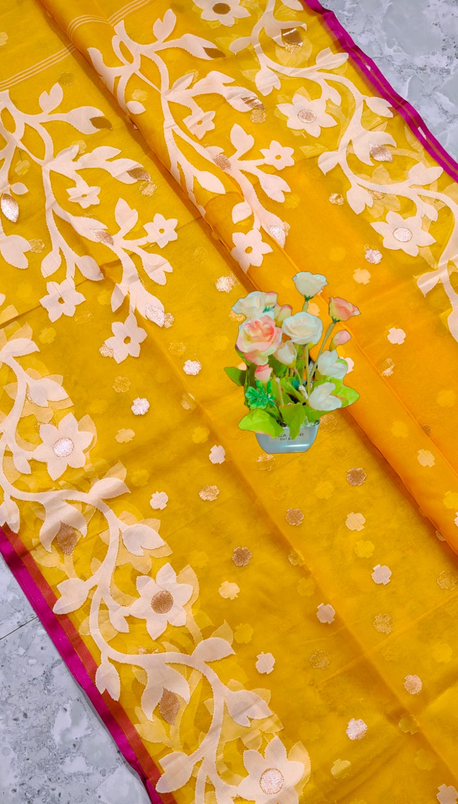 Muslin Jamdani Silk Saree