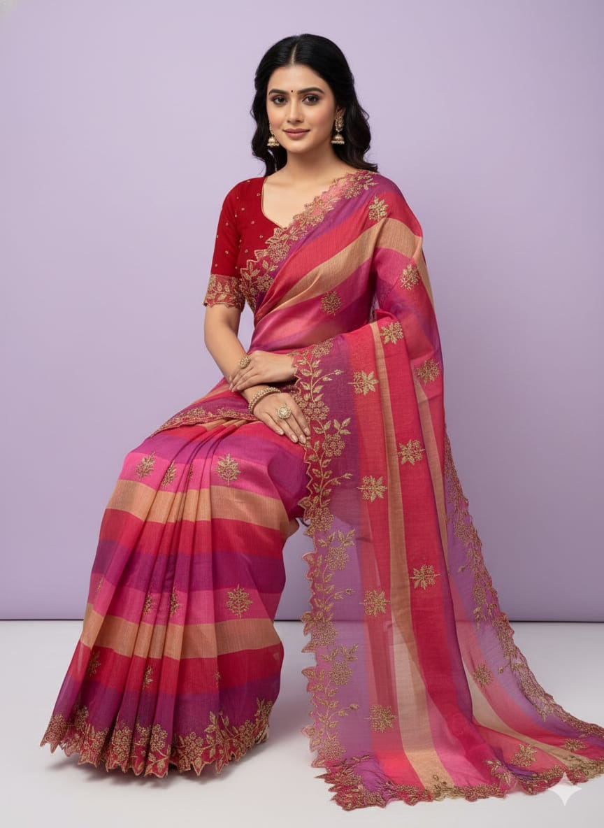 Pure Khadi Organza Saree (D-0311)