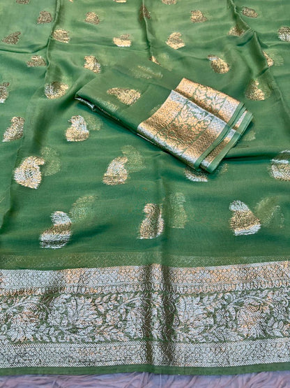 Viscose Georgette Saree With Running Blouse ( J-0709 )