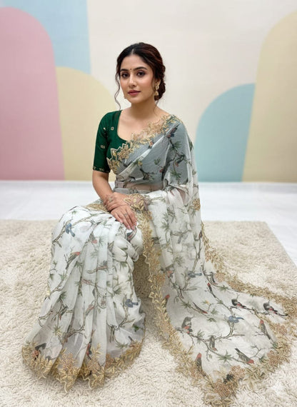 Pure Khadi Organza Saree (D-0311)