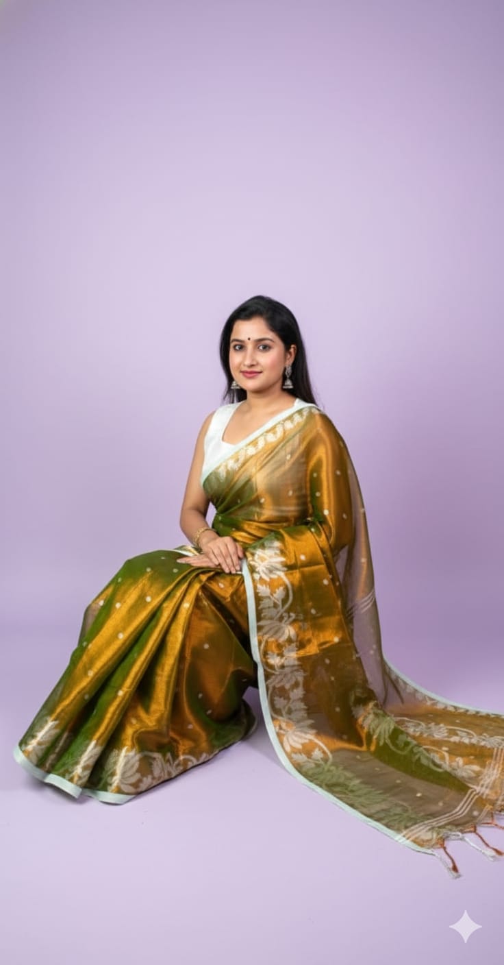 Pure Raga Tissue Jamdani Saree